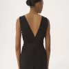 Ärmelloses Säulenkleid aus Seidenjacquard und Spitze Ärmelloses Säulenkleid aus Seidenjacquard und Spitze