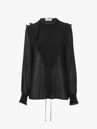 Rüschenbluse aus Seidengeorgette