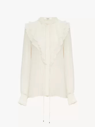 Rüschenbluse aus Seidengeorgette