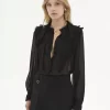 Rüschenbluse aus Seidengeorgette Rüschenbluse aus Seidengeorgette