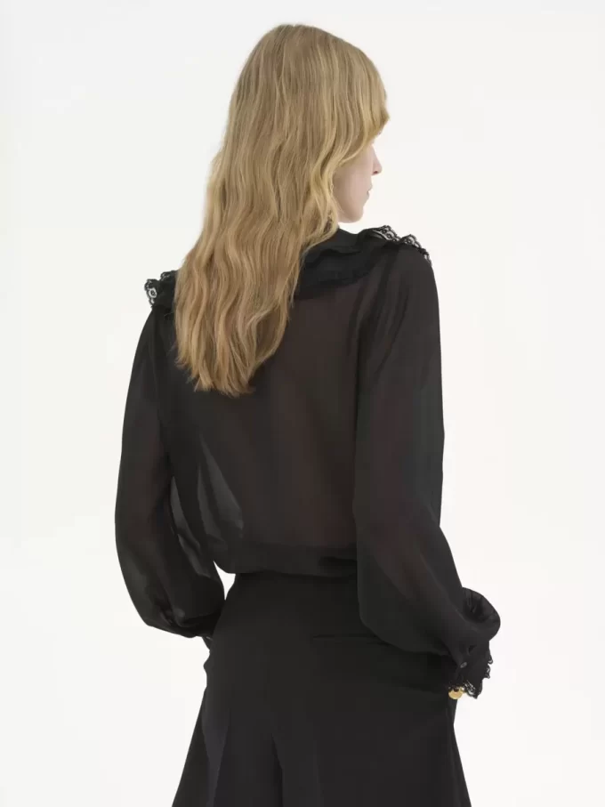 Rüschenbluse aus Seidengeorgette Rüschenbluse aus Seidengeorgette