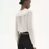 Rüschenbluse aus Seidengeorgette Rüschenbluse aus Seidengeorgette