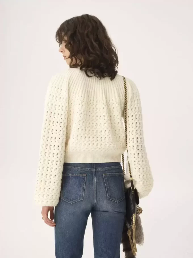 Rundhals-Cardigan aus Woll- und Kaschmirstrick Rundhals-Cardigan aus Woll- und Kaschmirstrick