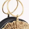 Sea Treasures Shell Clutch mit Reißverschluss aus weichem Leder und Metall Sea Treasures Shell Clutch mit Reißverschluss aus weichem Leder und Metall