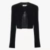 Spencer-Jacke mit Wellenkante aus Samt Spencer-Jacke mit Wellenkante aus Samt