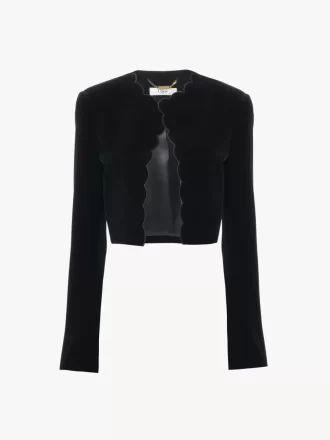 Spencer-Jacke mit Wellenkante aus Samt