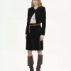 Spencer-Jacke mit Wellenkante aus Samt Spencer-Jacke mit Wellenkante aus Samt