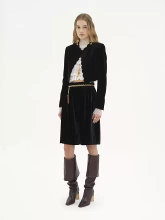 Spencer-Jacke mit Wellenkante aus Samt