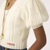Strickjacke mit Puffärmeln aus Woll- und Kaschmirstrick Strickjacke mit Puffärmeln aus Woll- und Kaschmirstrick