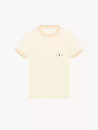 T-Shirt mit Rundhalsausschnitt und Logo aus Baumwolljersey
