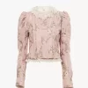 Taillierte Jacke aus Taft-Jacquard und Spitze Taillierte Jacke aus Taft-Jacquard und Spitze