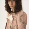 Taillierte Jacke aus Taft-Jacquard und Spitze Taillierte Jacke aus Taft-Jacquard und Spitze