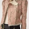 Taillierte Jacke aus Taft-Jacquard und Spitze Taillierte Jacke aus Taft-Jacquard und Spitze