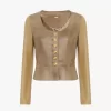 Taillierte Jacke mit U-Ausschnitt aus Leder Taillierte Jacke mit U-Ausschnitt aus Leder