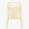 Taillierte Strickjacke mit U-Ausschnitt aus superfeinem Wollstrick Taillierte Strickjacke mit U-Ausschnitt aus superfeinem Wollstrick