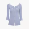 Taillierter Cardigan aus Baumwolle mit U-Ausschnitt Taillierter Cardigan aus Baumwolle mit U-Ausschnitt