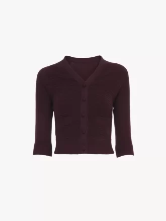 Taillierter Cardigan mit V-Ausschnitt aus Wollstrick