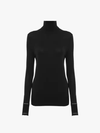 Taillierter Rollkragenpullover aus Wollstrick