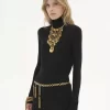Taillierter Rollkragenpullover aus Wollstrick