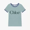 Tailliertes Logo-T-Shirt aus Baumwoll-Mix-Jersey Tailliertes Logo-T-Shirt aus Baumwoll-Mix-Jersey