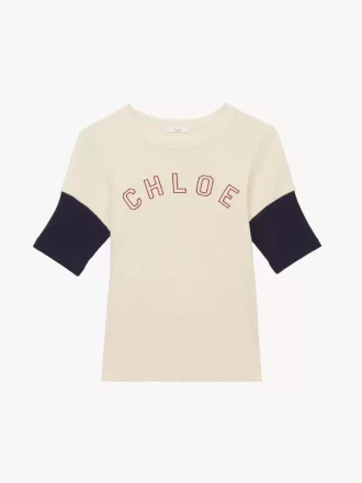 Tailliertes Logo-T-Shirt aus Flamé-Baumwolle