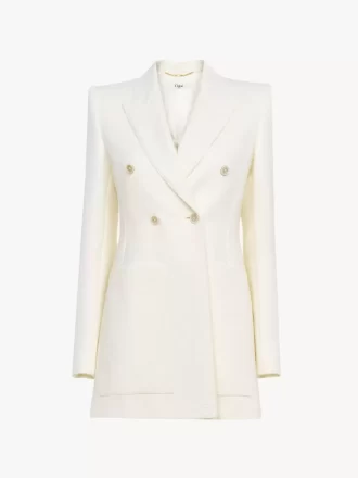 Tailored-Jacke aus Baumwoll-Jacquard-Mix