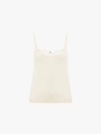 Tanktop mit dünnen Trägern aus superfeinem Wollstrick