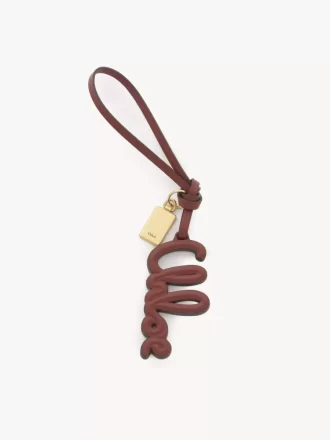 Taschenanhänger mit Logo aus glänzendem Leder
