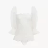 Top mit eckigem Ausschnitt aus bestickter Spitze Top mit eckigem Ausschnitt aus bestickter Spitze