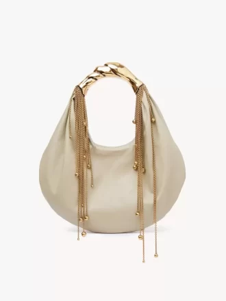 Twisted Shell Hobo-Tasche aus glänzendem Leder