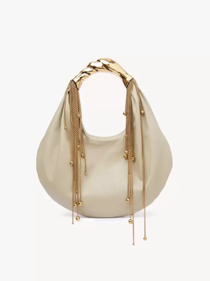 Twisted Shell Hobo-Tasche aus glänzendem Leder Twisted Shell Hobo-Tasche aus glänzendem Leder