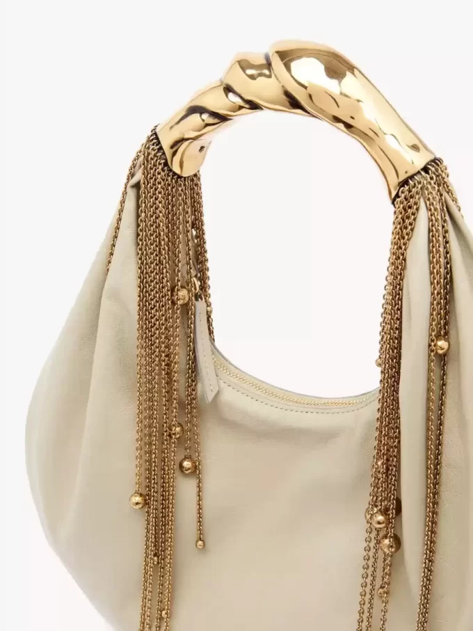 Twisted Shell Hobo-Tasche aus glänzendem Leder Twisted Shell Hobo-Tasche aus glänzendem Leder