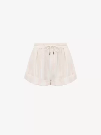 Umschlag-Shorts aus Baumwolle mit Kordelzug