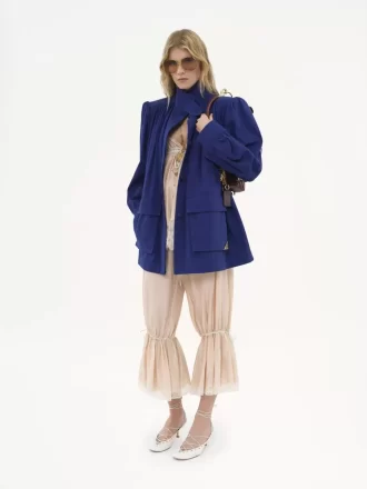 Utility-Jacke mit hohem Kragen aus Baumwoll-Canvas
