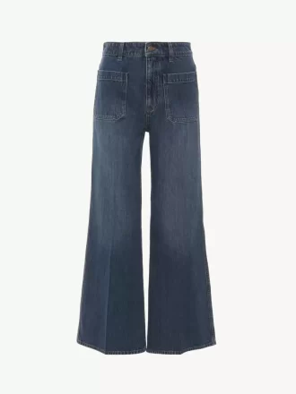Verkürzte Bootcut-Jeans aus Denim