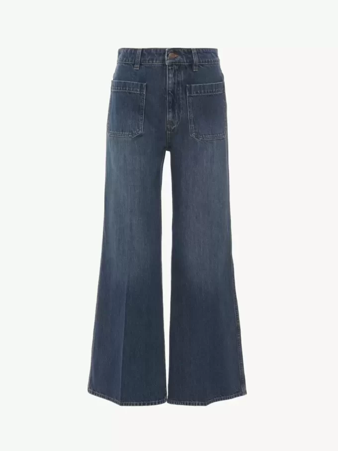 Verkürzte Bootcut-Jeans aus Denim Verkürzte Bootcut-Jeans aus Denim