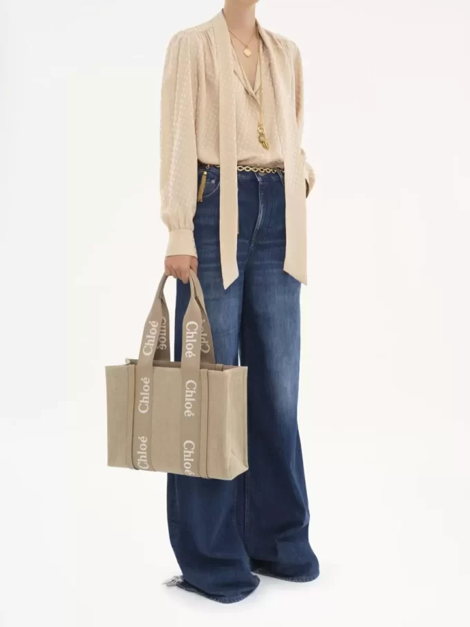 Woody Tragetasche aus Leinen und Leder Woody Tragetasche aus Leinen und Leder