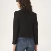 Zweireihige taillierte Jacke aus Jacquard-Wollmischung Zweireihige taillierte Jacke aus Jacquard-Wollmischung