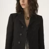 Zweireihige taillierte Jacke aus Jacquard-Wollmischung Zweireihige taillierte Jacke aus Jacquard-Wollmischung