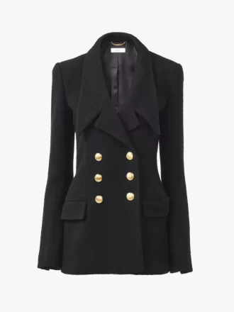 Zweireihige Tailored-Jacke aus Wollbouclette